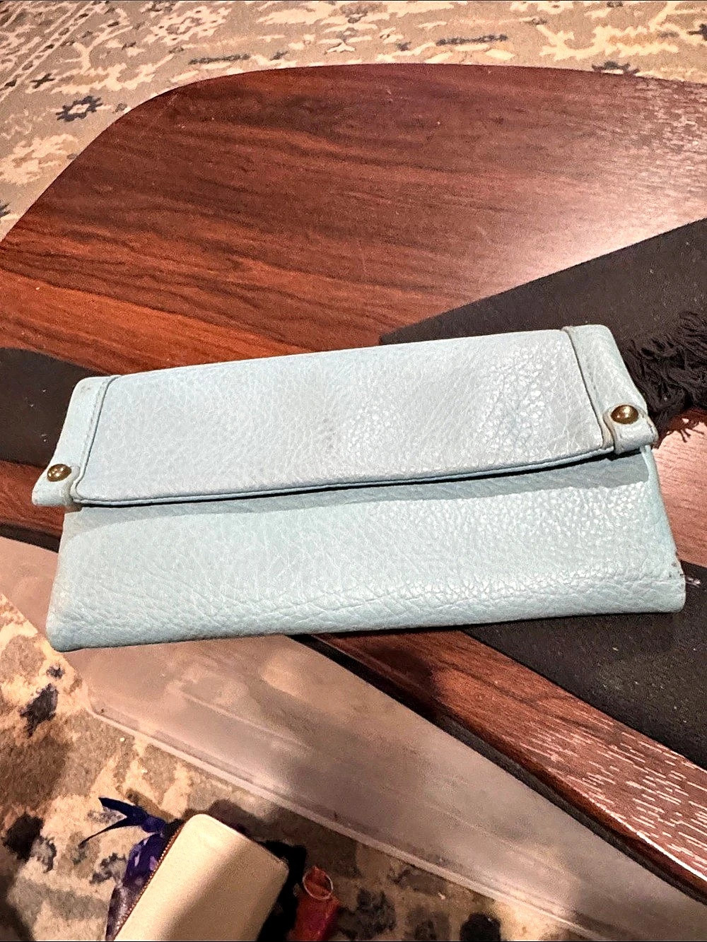 Leather-Style Wallet in Blue